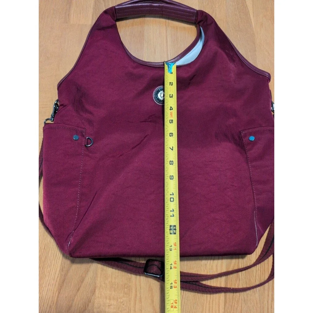 Kipling Urbana Large shoulder Hobo bag Burgandy Nylon Adjustable Strap Pockets